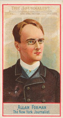 Allan Forman, The New York Journalist, from the American Editors series (N1) for Allen & G..., 1887. Creator: Allen & Ginter.