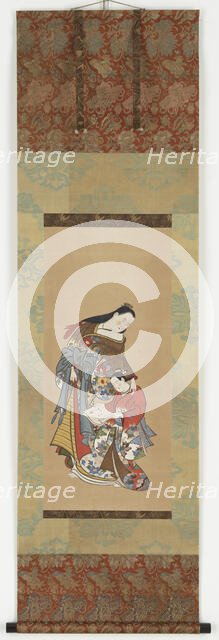 Yujo and her understudy (kamuro), Edo period, 18th-19th century. Creator: Unknown.