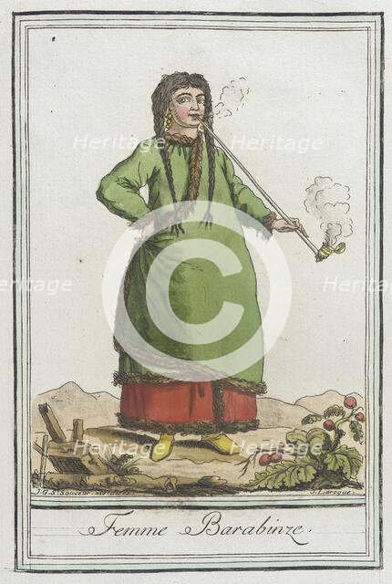Costumes de Différents Pays, 'Femme Barabinze', c1797. Creator: Jacques Grasset de Saint-Sauveur.