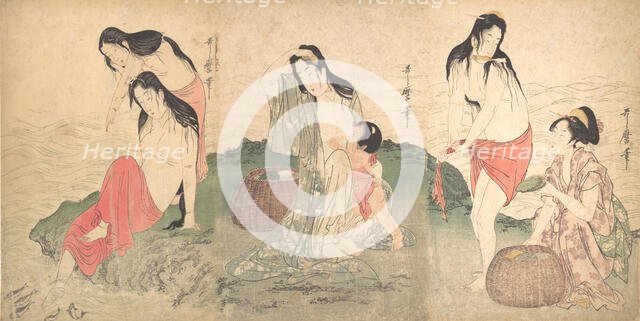 The Awabi Fishers, late 18th-early 19th century. Creator: Kitagawa Utamaro.