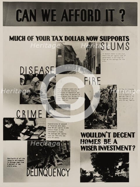 Poster by Record Section, Suburban Resettlement Administration,  1935-12. Creator: Arthur Rothstein.