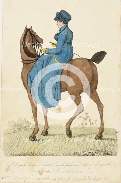 Fashion Plate (A French Lady on Horseback), 1807. Creator: Unknown.