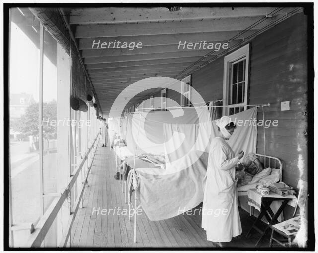 Walter Reed Hospital Flu Ward, between 1910 and 1920. Creator: Harris & Ewing.