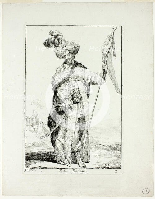 Porte-Enseigne, plate three from Caravanne du Sultan à la Mecque, 1748. Creator: Joseph-Marie Vien the Elder.