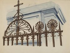 Cast and Wrought Iron Ornament, c. 1936. Creator: Ray Price.