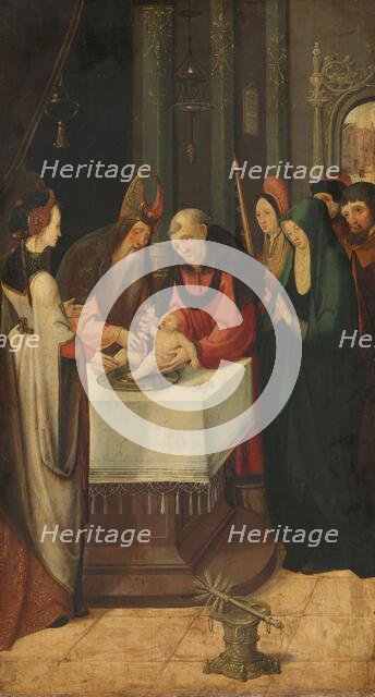 Circumcision of Christ, Left Wing of an Altarpiece, on verso is the Virgin from an Annunciation scen Creator: Pseudo-Jan Wellens de Cock.