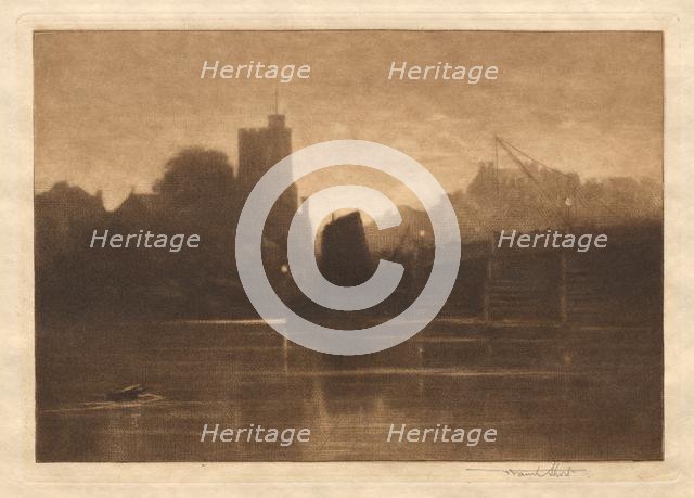 Ebb Tide, Putney Bridge, 1885. Creator: Frank Short (British, 1857-1945).