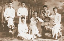Zhou Enlai as student of Nankai school, with his teachers and friends , 1916. Creator: Anonymous.