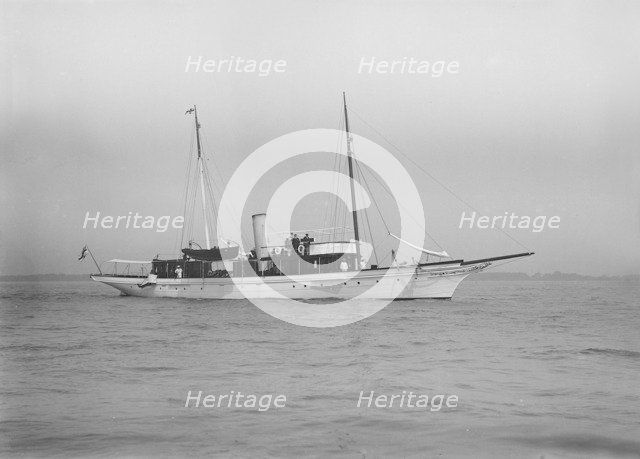 The steam yacht 'Cecilia' under way, 1912. Creator: Kirk & Sons of Cowes.