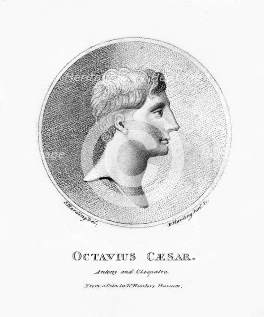 Caesar Augustus, Roman emperor, (19th century). Artist: E Harding
