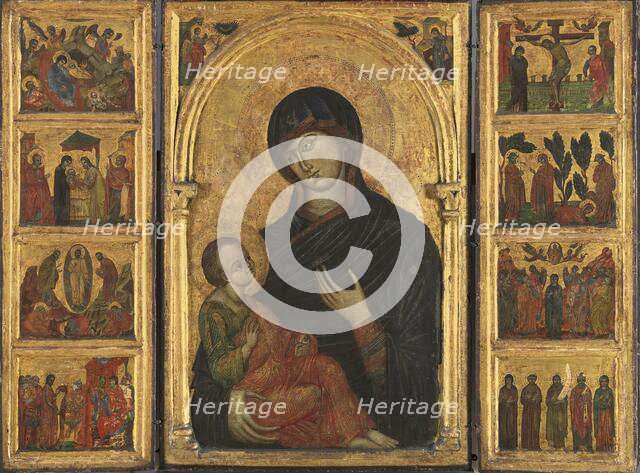 Triptych with the Virgin and Child, 1300. Creator: Anon.