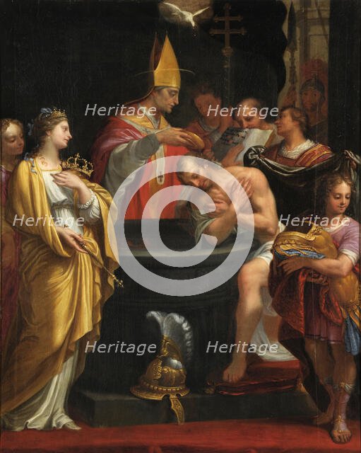 The baptism of Clovis, 1676. Creator: Hellart (Hélart), Jean (1618-1685).