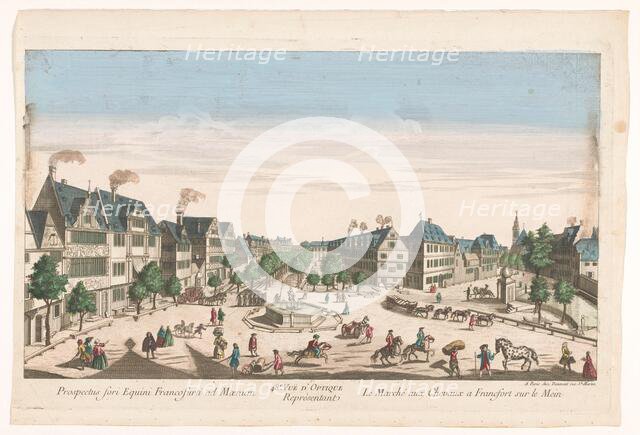 View of the Rossmarkt in Frankfurt am Main, 1745-1775. Creator: Anon.