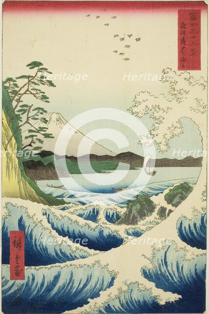 The Sea off Satta in Suruga Province (Suruga Satta no kaijo), from the series "Thirty-six..., 1858. Creator: Ando Hiroshige.