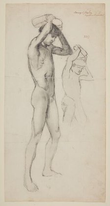 Male Nude - Studies for The Stoning of St Stephen, 1863. Creator: Sir Edward Coley Burne-Jones.