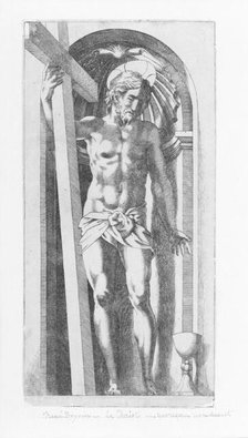Christ Holding a Cross in a Niche. Creator: Attributed to René Boyvin.