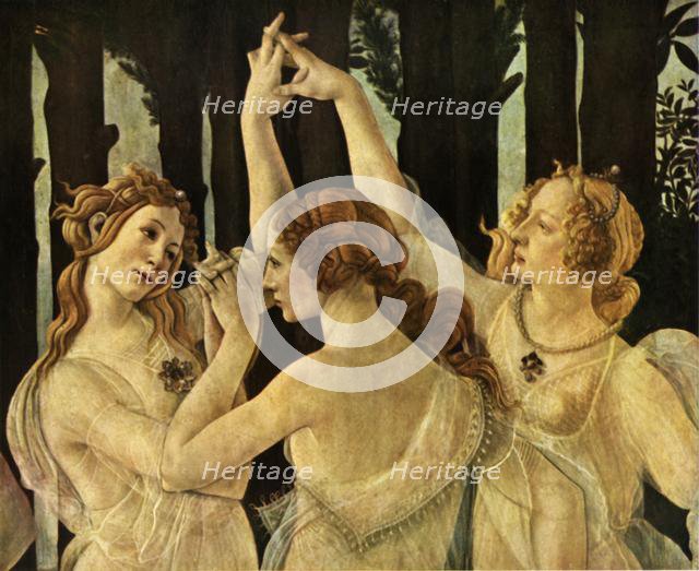The Three Graces, detail from 'Primavera', c1478, (1937).  Creator: Sandro Botticelli.