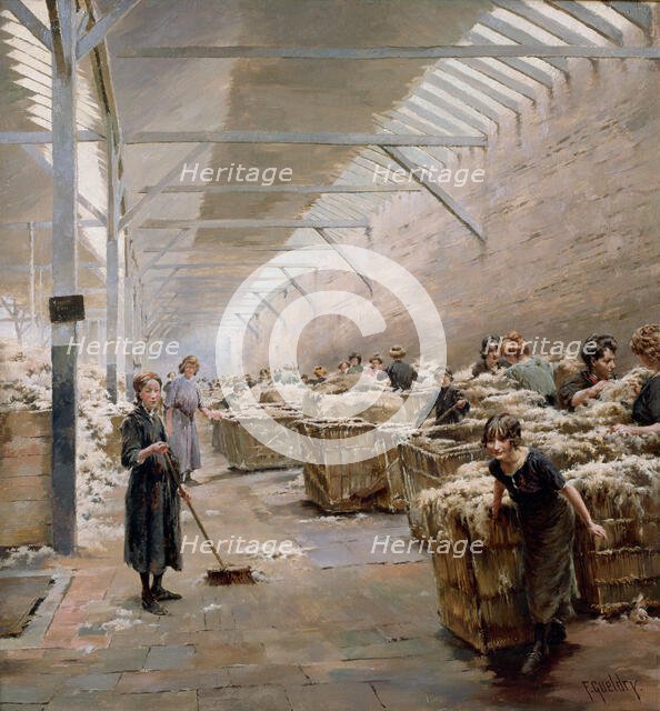 Weaving, wool sorting, 1913. Creator: Gueldry, Ferdinand Joseph (1858-1945).