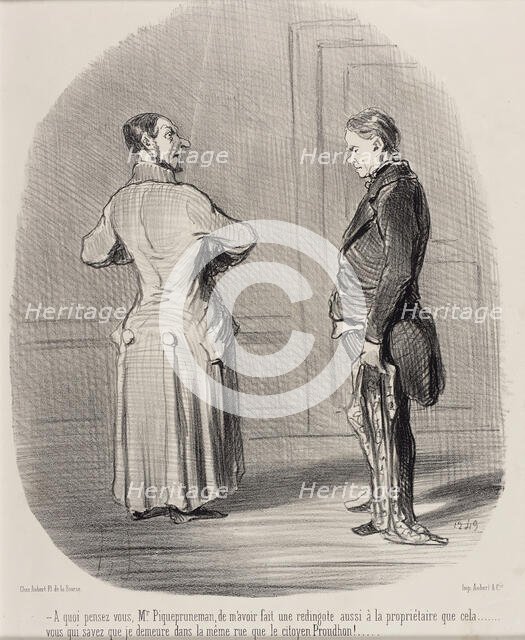 A quoi pensez vous, Mr. Piquepruneman..., 1849.  Creator: Honore Daumier.