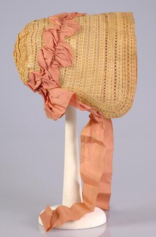 Poke bonnet, American, ca. 1850. Creator: Unknown.