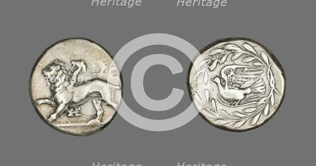 Aeginetic Stater (Coin) Depicting a Chimera, 431-400 BCE. Creator: Unknown.