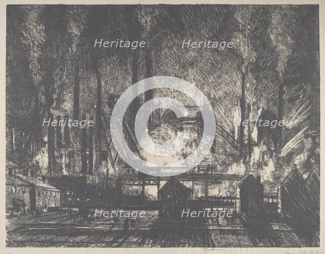 Changing Shifts, Charleroi, 1911. Creator: Joseph Pennell.