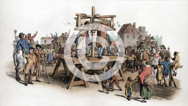 A pillory, 1805. Artist: William Henry Pyne