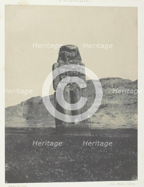 Gournah, Statue de Memnon; Thèbes, 1849/51, printed 1852. Creator: Maxime du Camp.