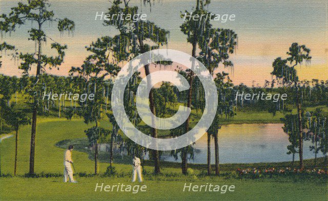'Golfing, a year round sport in Florida', c1939. Artist: Unknown.