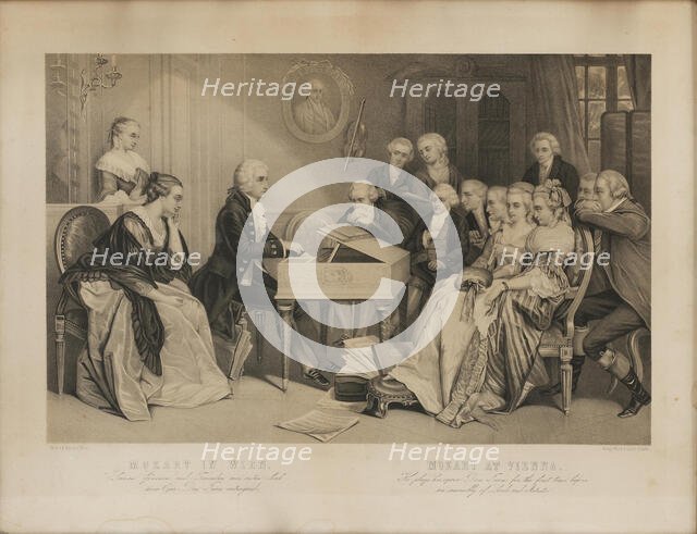 Mozart at Vienna. He plays his opera Don Juan for the first time, c1850. Creator: Cornilliet, Jean Baptiste Alfred (1807-1895).