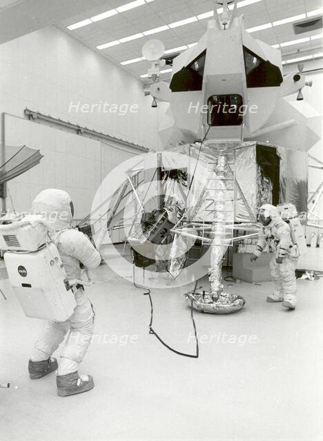 Apollo 13 Astronauts Practice Moonwalk at KSC, Florida, USA, 1970. Creator: NASA.