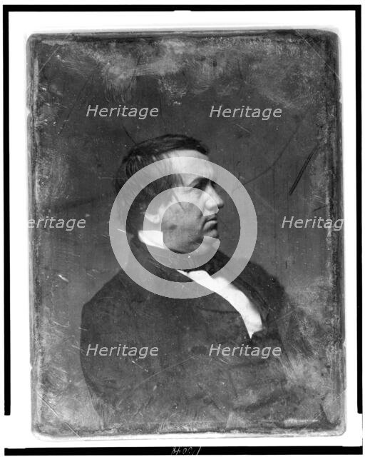 John P. Hale, head-and-shoulders portrait, face nearly in profile to the right, between 1844 & 1860. Creator: Mathew Brady.