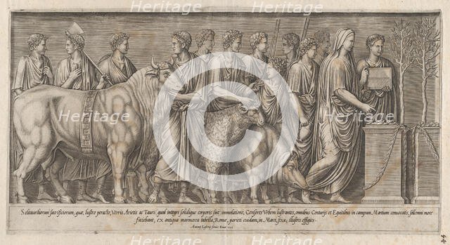 Speculum Romanae Magnificentiae: Sacrifice on the Campus Martius, 1553., 1553. Creator: Anon.