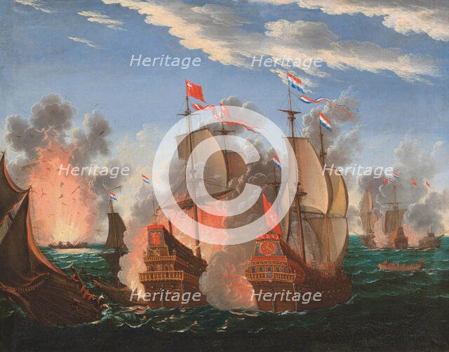 The Battle of Fehmarn on 13 October 1644, 1670. Creator: Kauw, Albrecht (1616-1681).