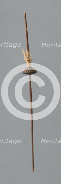 Wooden Spindle with Ceramic Whorls, Peru, 1000/1476. Creator: Unknown.