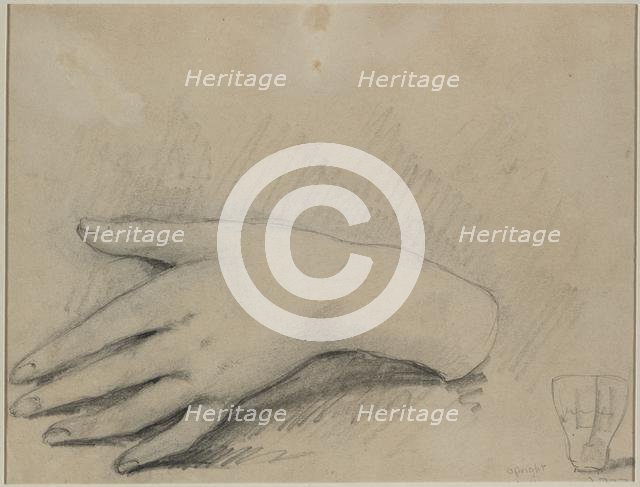 Study of a Woman's Hand (verso), 1800s. Creator: Théodule Ribot (French, 1823-1891).