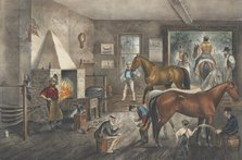 Trotting Cracks at the Forge, 1869., 1869. Creators: Nathaniel Currier, James Merritt Ives, Currier and Ives.