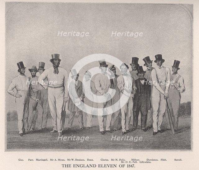 The English cricket eleven of 1846 (1912). Artist: Unknown