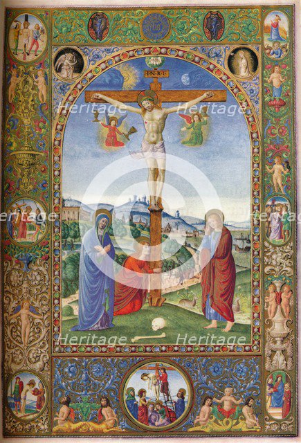 The Crucifixion: with Virgin, Mary Magdalene & St John, (c1500), 1937. Artist: Unknown