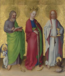 Saints Matthew, Catherine of Alexandria and John the Evangelist, c. 1450. Artist: Lochner, Stephan (ca 1400/10-1451)