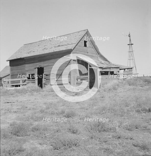 Possibly: Close-up view of abandoned dry land farmhouse in Columbian Basin, Washington, 1939. Creator: Dorothea Lange.