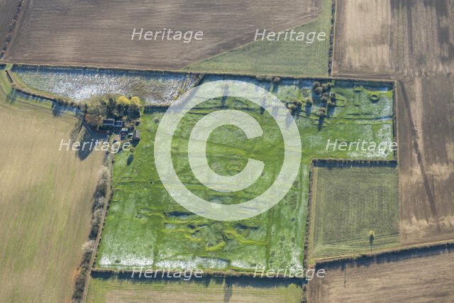 The earthwork remains of part of the deserted medieval village of Gainsthorpe...Lincolnshire, 2024 Creator: Robyn Andrews.