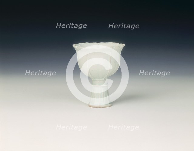 Qingbai stemcup, Yuan dynasty, China, early 14th century. Artist: Unknown