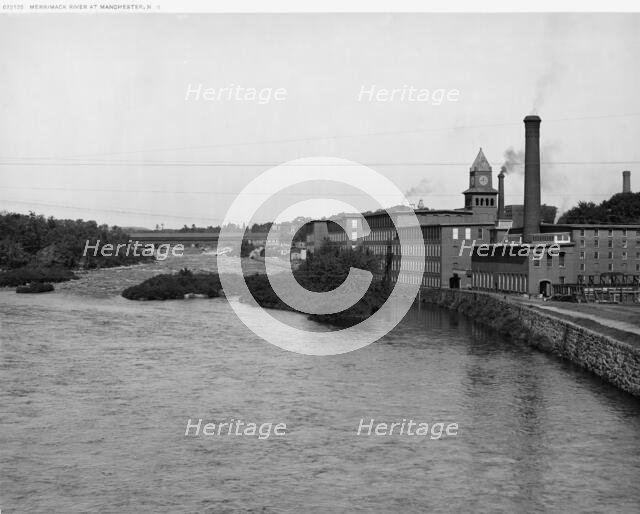 Merrimack River at Manchester, N.H., between 1900 and 1920. Creator: Unknown.