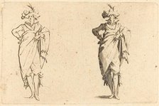 Gentleman Viewed from the Front with Hand on Hip, c. 1622. Creator: Jacques Callot.