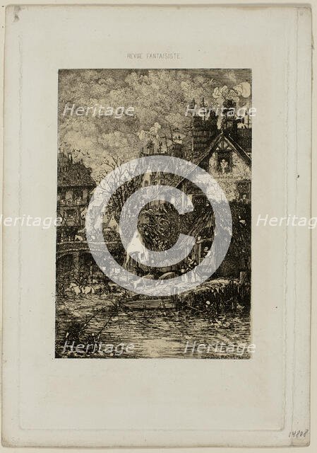 Entering a Village, from Revue Fantaisiste, 1861. Creator: Rodolphe Bresdin.