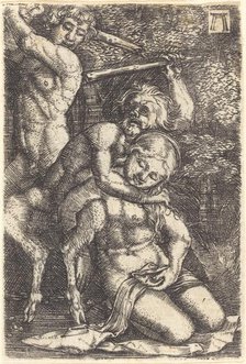 Two Satyrs Fighting about a Nymph, c. 1520/1525. Creator: Albrecht Altdorfer.