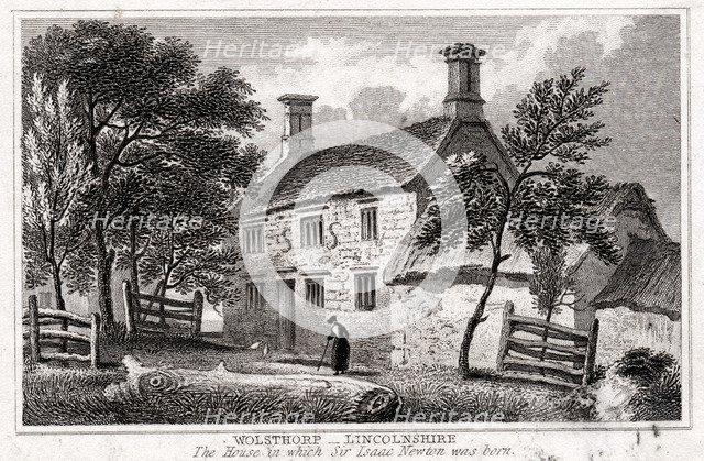 Woolsthorpe Manor, near Grantham, Lincolnshire, birthplace of Sir Isaac Newton, early 19th century. Artist: Unknown