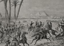 Napoleonic Wars: Battle of the Pyramids (21 July 1798), 1879.  Creator: Adolphe François Pannemaker.