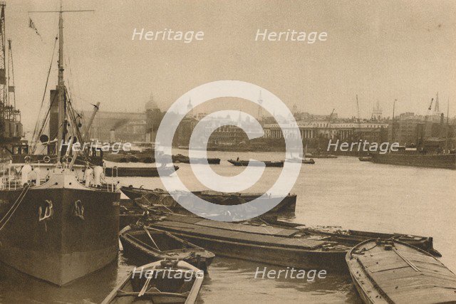 'Faithful Ships That Serve London's Need: The Pool from Custom House to Billingsgate', c1935. Creator: Unknown.